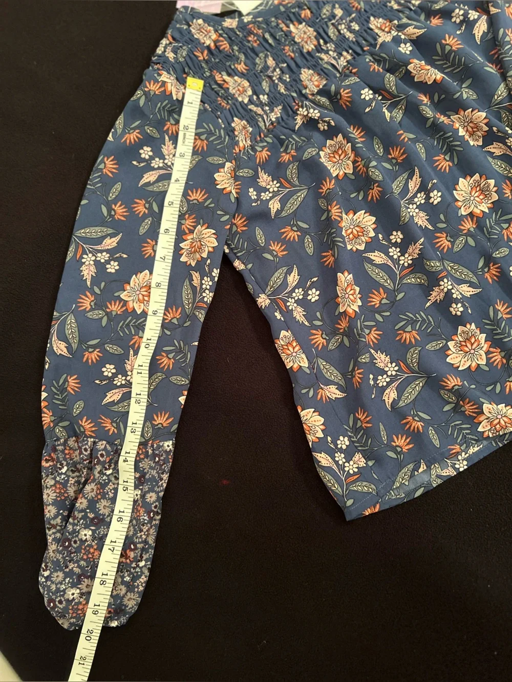 Old Navy Navy Blue Floral Smocked girls top